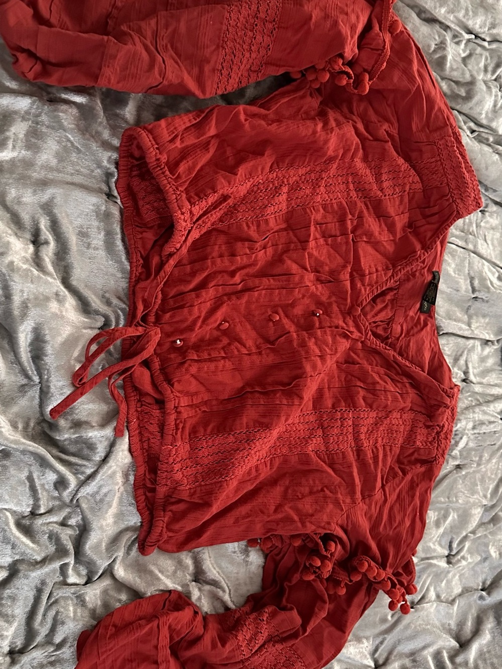 House of Harlow 1960 Rust Red Boho Blouse